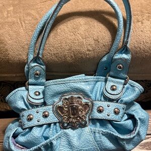 Elegant Sky Blue Women's Shoulder Bag